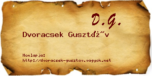 Dvoracsek Gusztáv névjegykártya